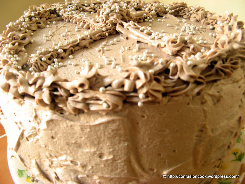 Eggless Checkerboard Cake with Chocolate Buttercream Frosting