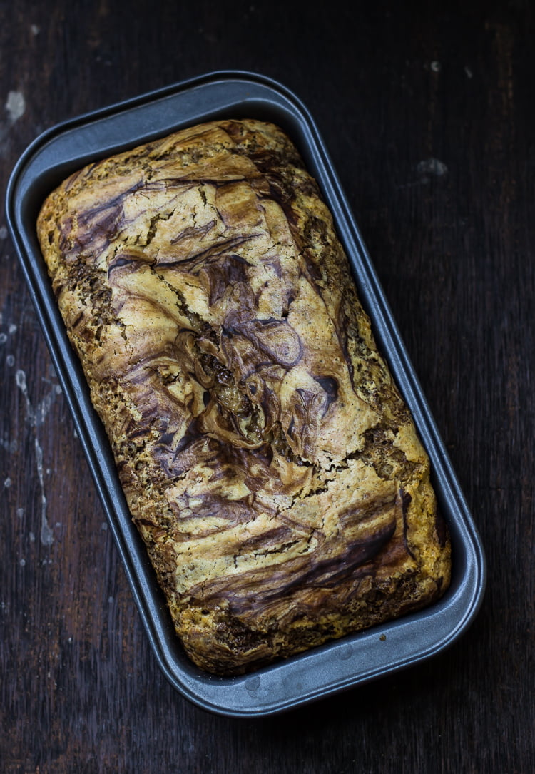Chocolate Vanilla Swirl Loaf Cake