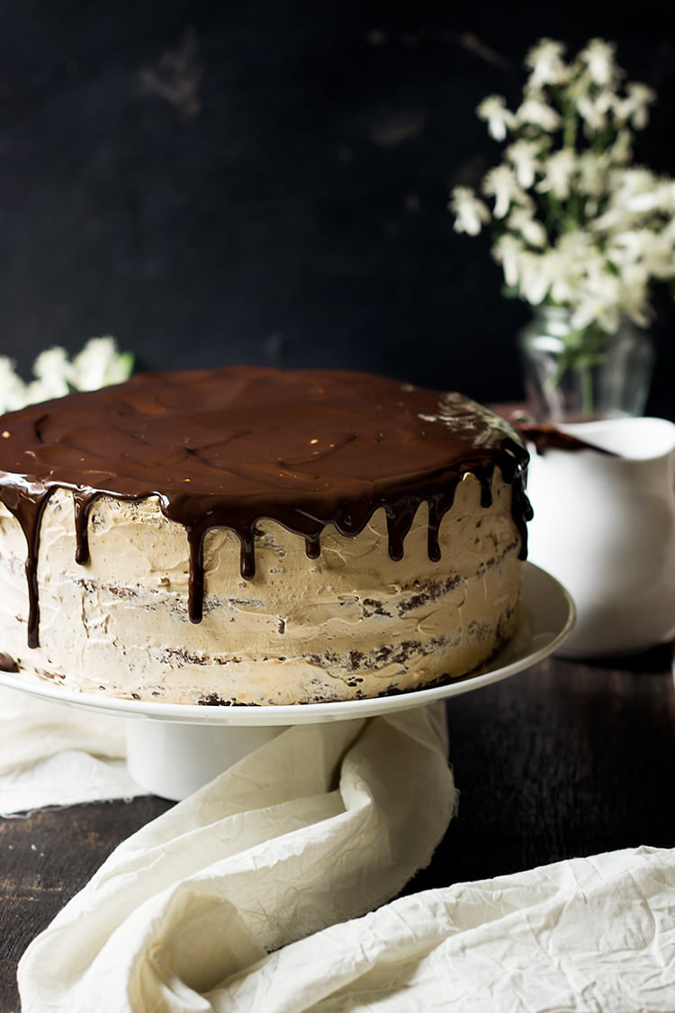 Mocha Cake with Chocolate Glaze
