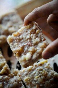 Close-up shot of soft and crunchy gond nariyal panjiri