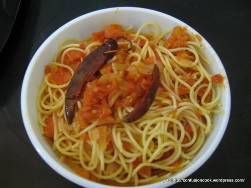 Spaghetti in Arabiata Sauce