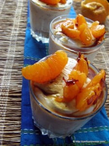 Close-up view of Eggless Fresh Fig & Orange Mascarpone Cheesecake