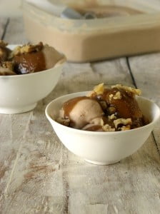 Roasted Banana Ice cream with Lemon Caramel Sauce | #leftover