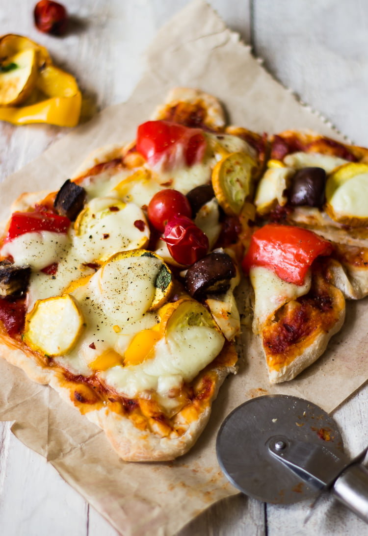 Roasted Vegetable Pizza with Par-Baked Crust
