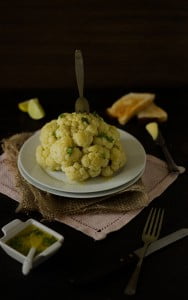 Steamed Cauliflower with Lemon Sauce