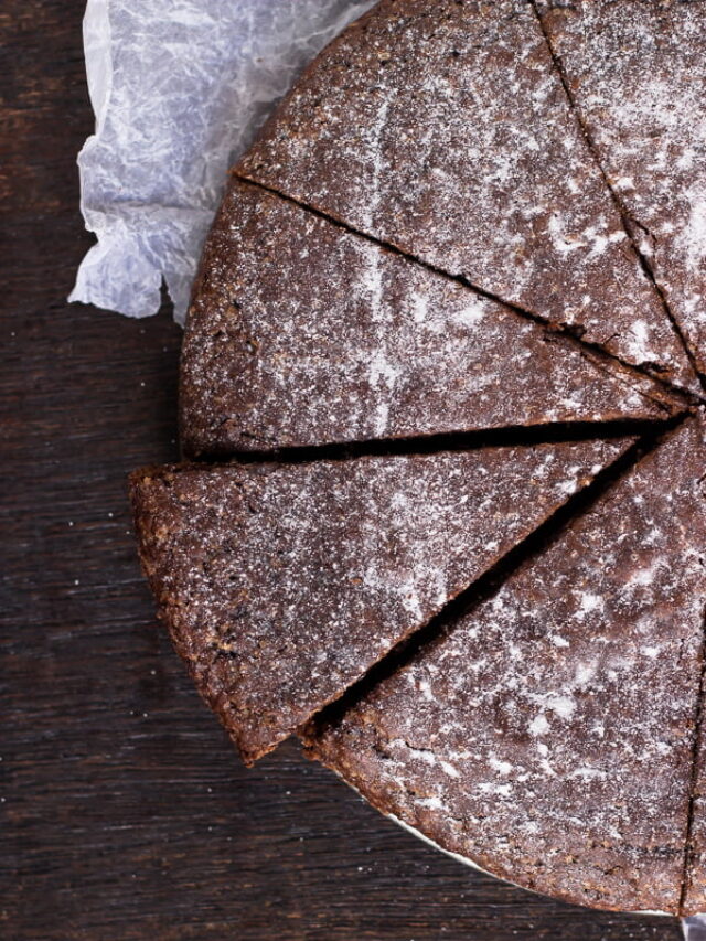 Slices of the Eggless Chocolate Wine Cake, ready to enjoy