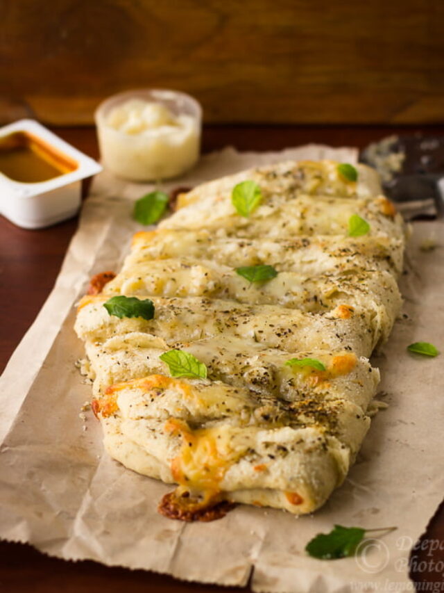 Homemade Dominos style cheesy breadsticks