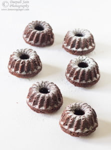 Overhead view of cake with a glossy marmalade glaze