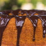 Eggless Vanilla Bundt Cake with Chocolate Glaze