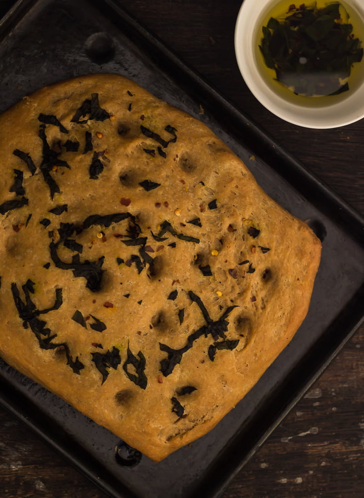 Whole Wheat Basil Focaccia