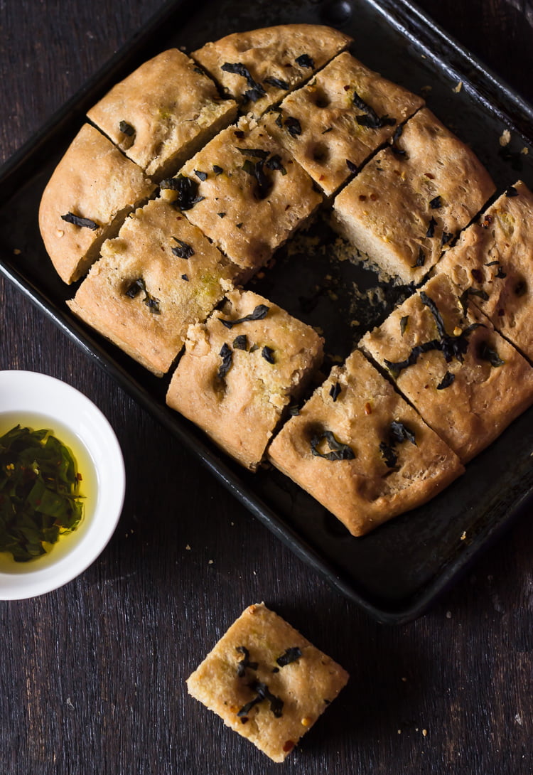 Whole Wheat Basil Focaccia