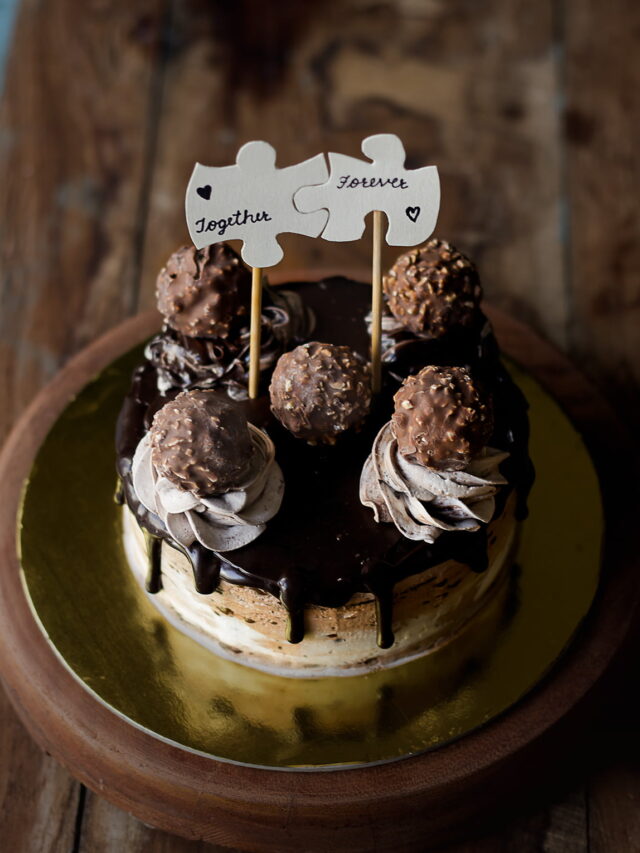 Eggless Ferrero Rocher Cake