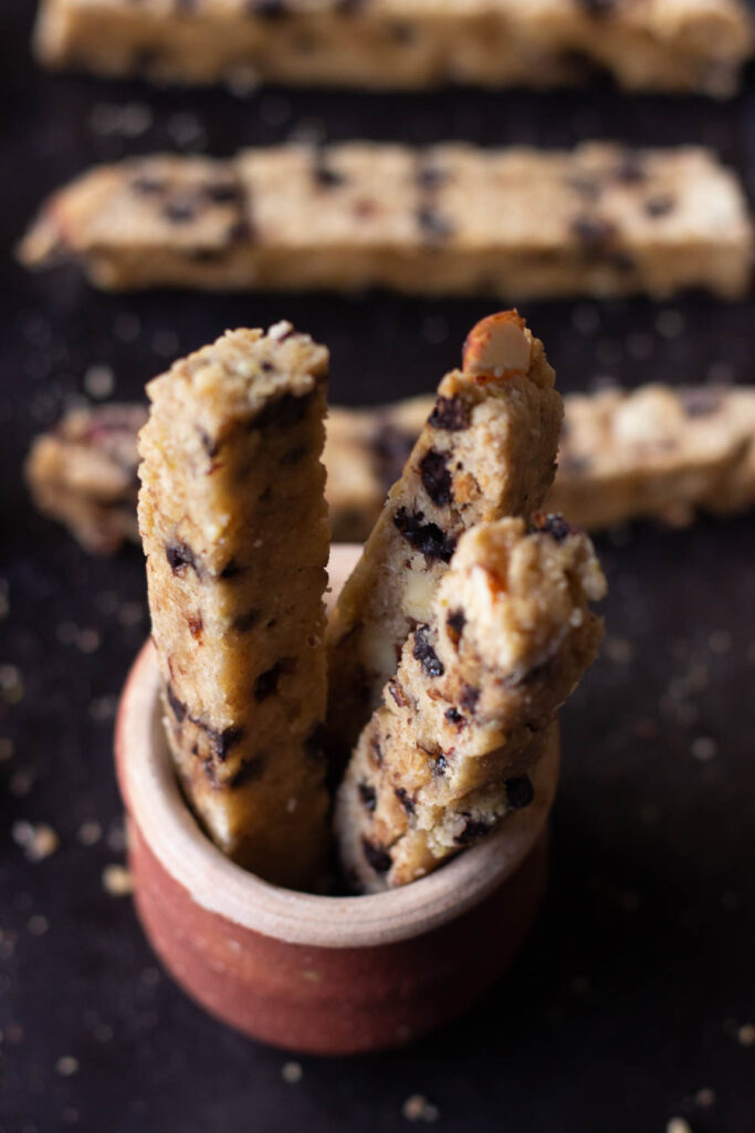 chocolate almond biscotti to snack on