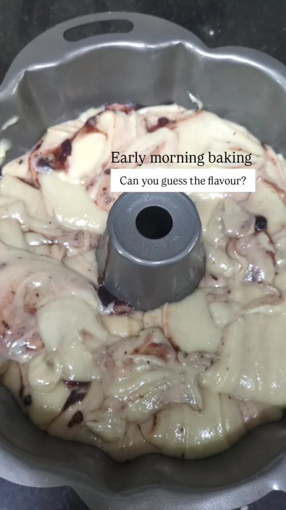 Prepping to make Blueberry Bundt Cake early in the morning