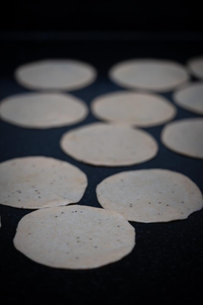 Thin rolled poori before deep frying
